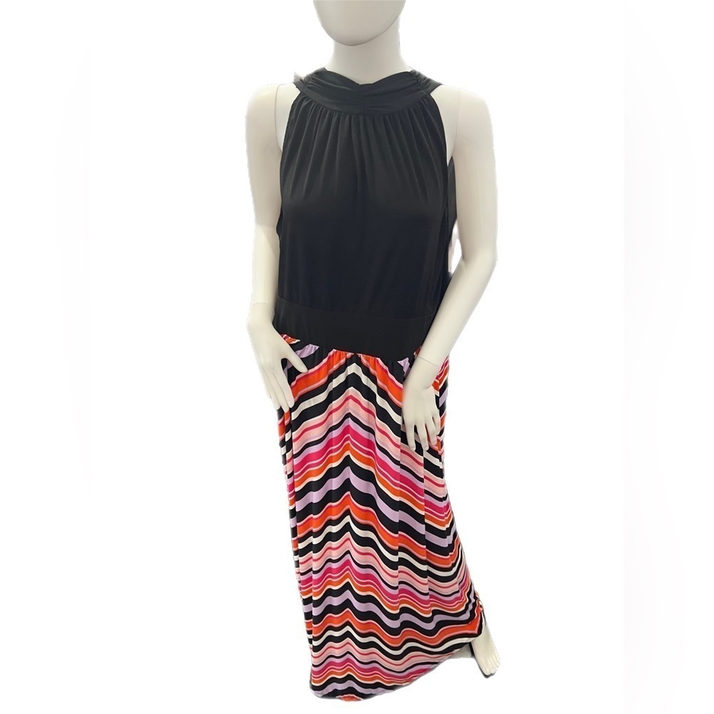 20W Black and Multi-Colored Max Dress by Established 1962